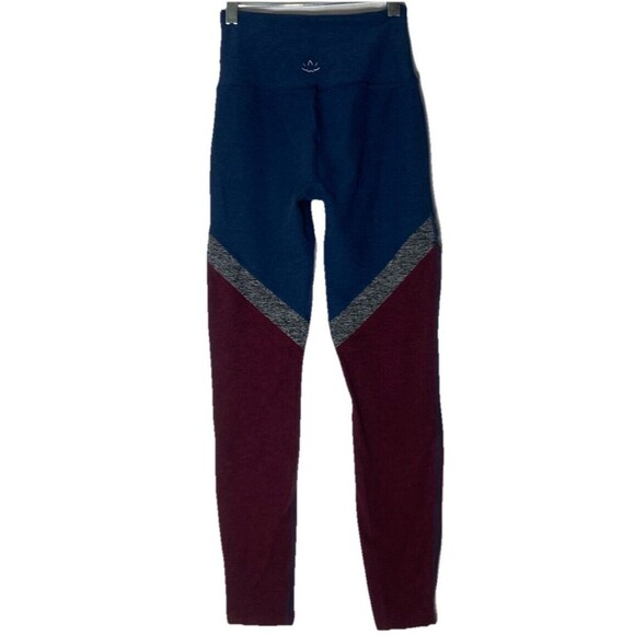 Beyond Yoga Leggings Womens Small Red Blue Colorblock Activewear Stretch - Picture 2 of 7